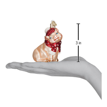 Snowy Pig Ornament