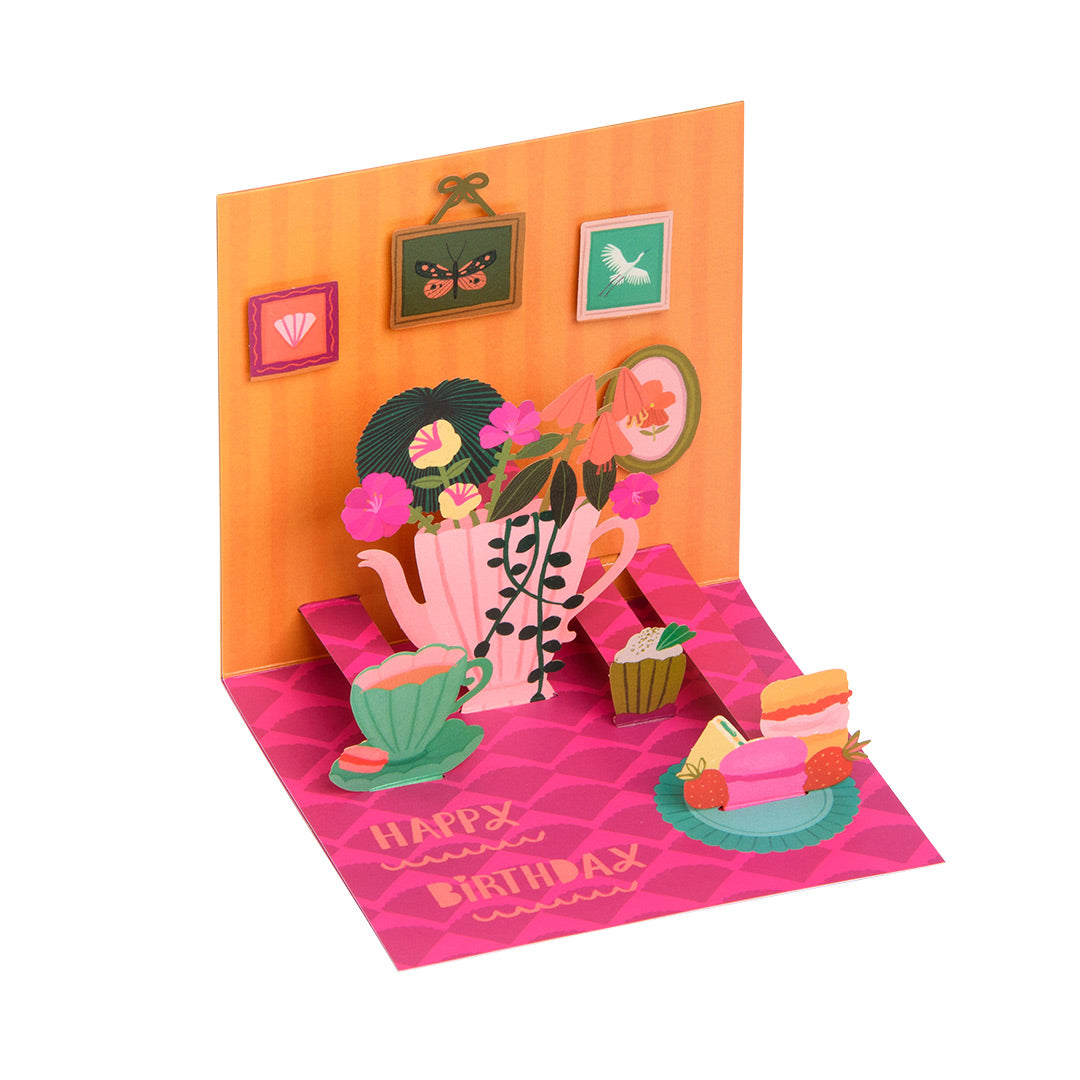Teapot Vase Pop-up Greeting Card