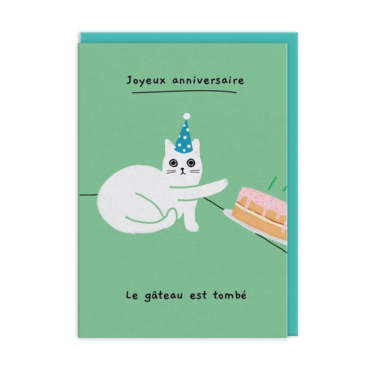 Your Cake Fell Off French Greeting Card