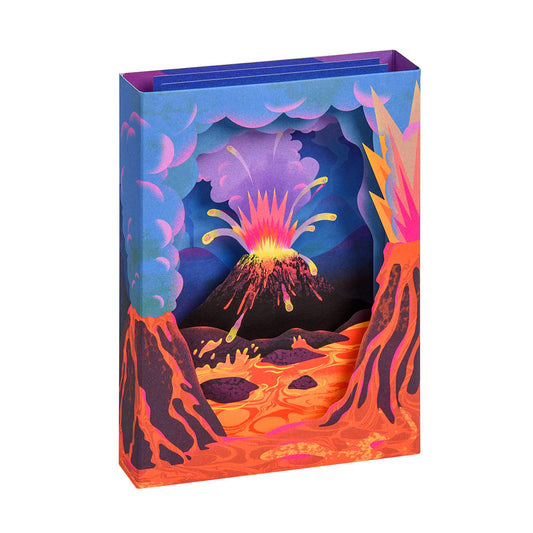 Volcano Greeting Card - Layers (3D)