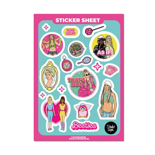 90's Girl Clueless, Britney, Paris Hilton Sticker Sheet
