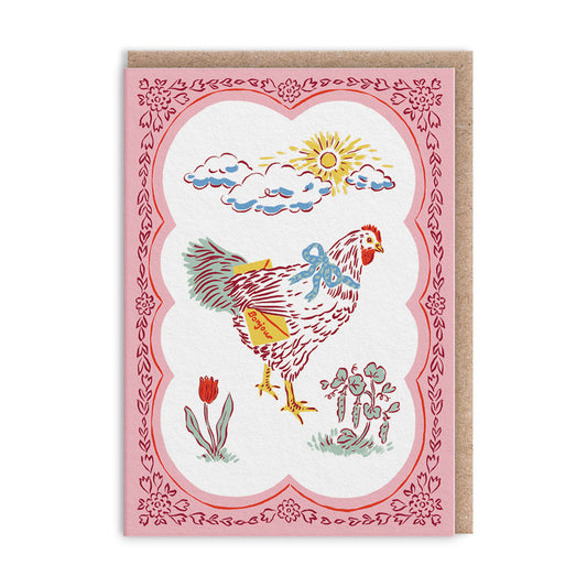 Hen Mini Greeting Card
