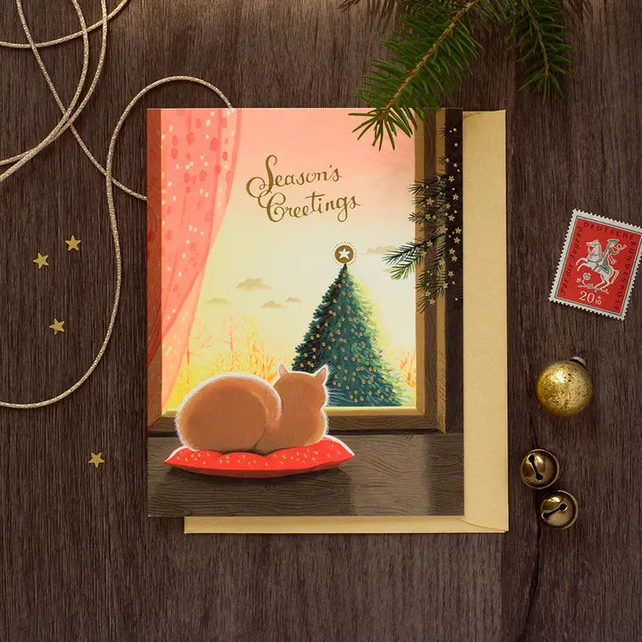 Golden Hour Eve Christmas Greeting Card