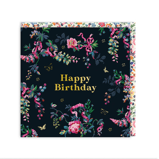 Black Flowers Greeting Card