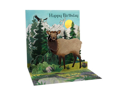 Pop Up Mountain Elk Card