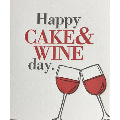 Happy Birthday Cake & Wine Card