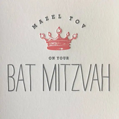 Pink Bat Mitzvah Crown Card