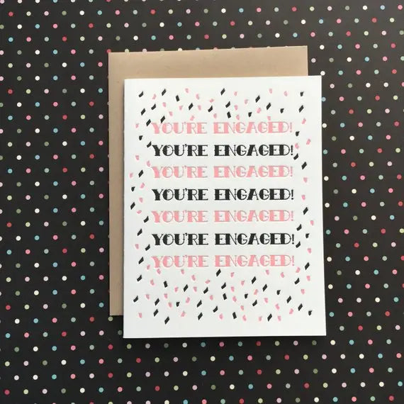 Confetti You're Engaged Card