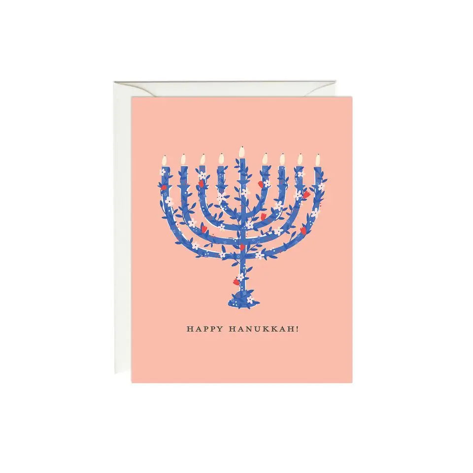 Floral Menorah Card