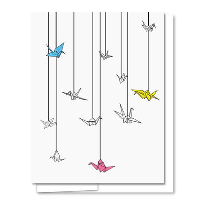 Paper Cranes Letterpress Card