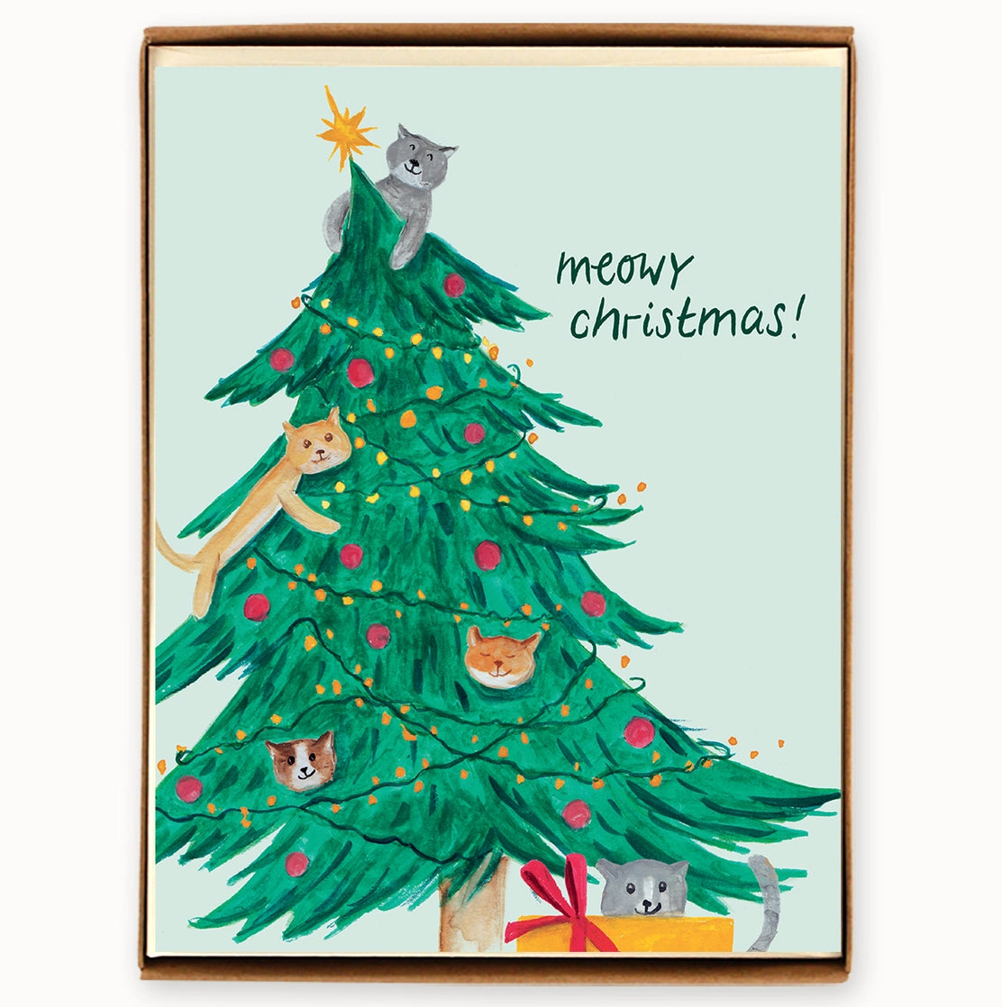 Holidays Cat In Tree Boxed Cards