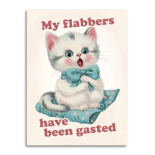 My Flabbers Have Been Gasted Cute Funny Kitten Card