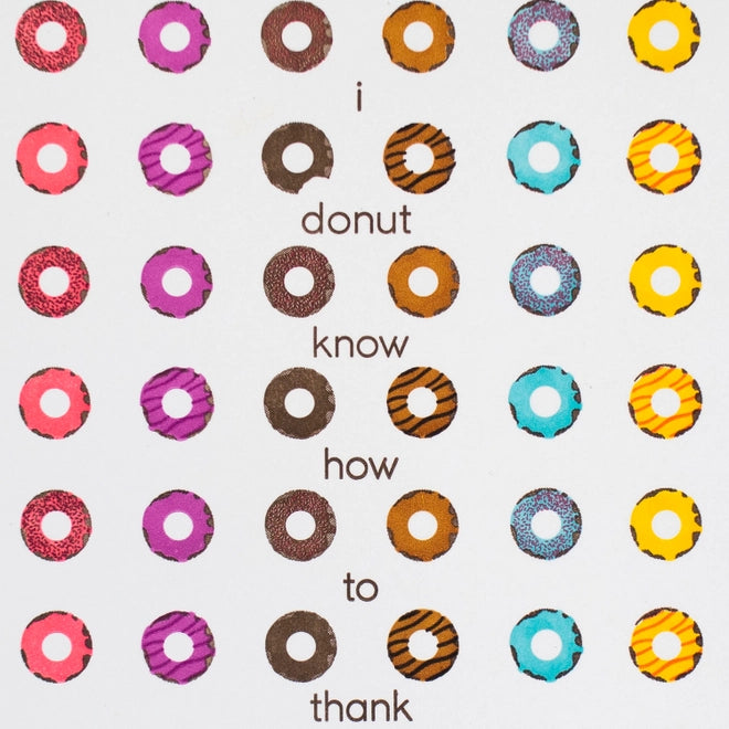 Donut Thank You Letterpress Thank You Card