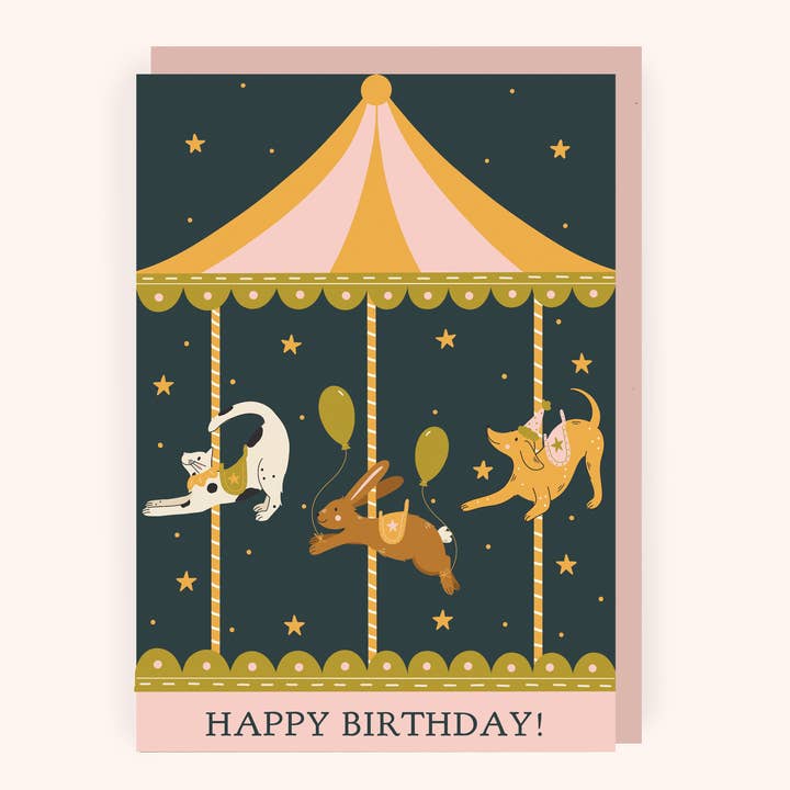 Carousel Birthday Card