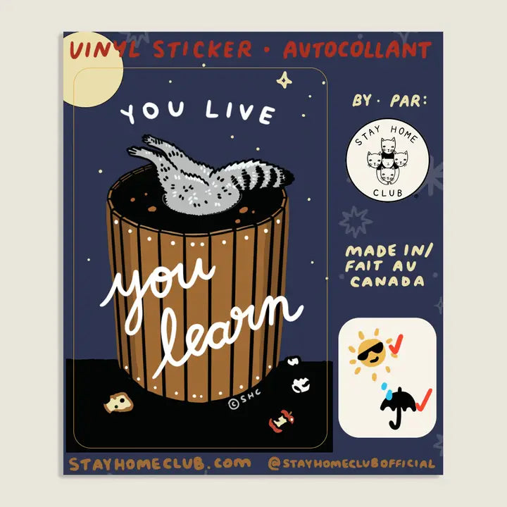 S90  You Live You Learn Vinyl Sticker