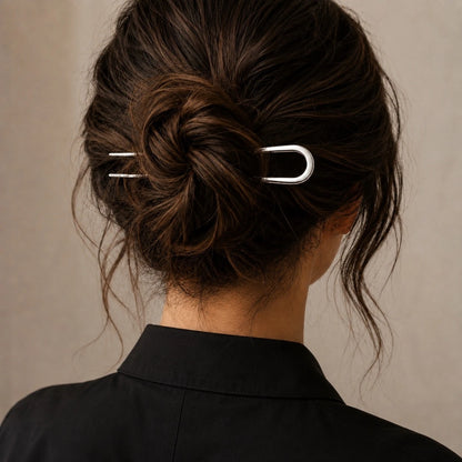 Lydia French Hair Pin Silver