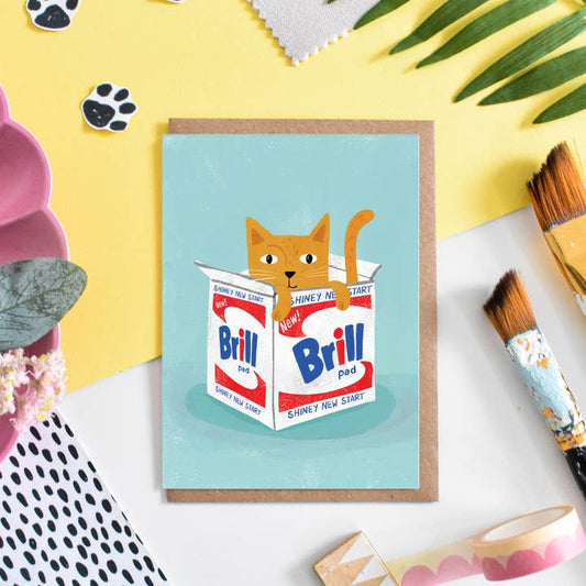 Brillo new home cat card