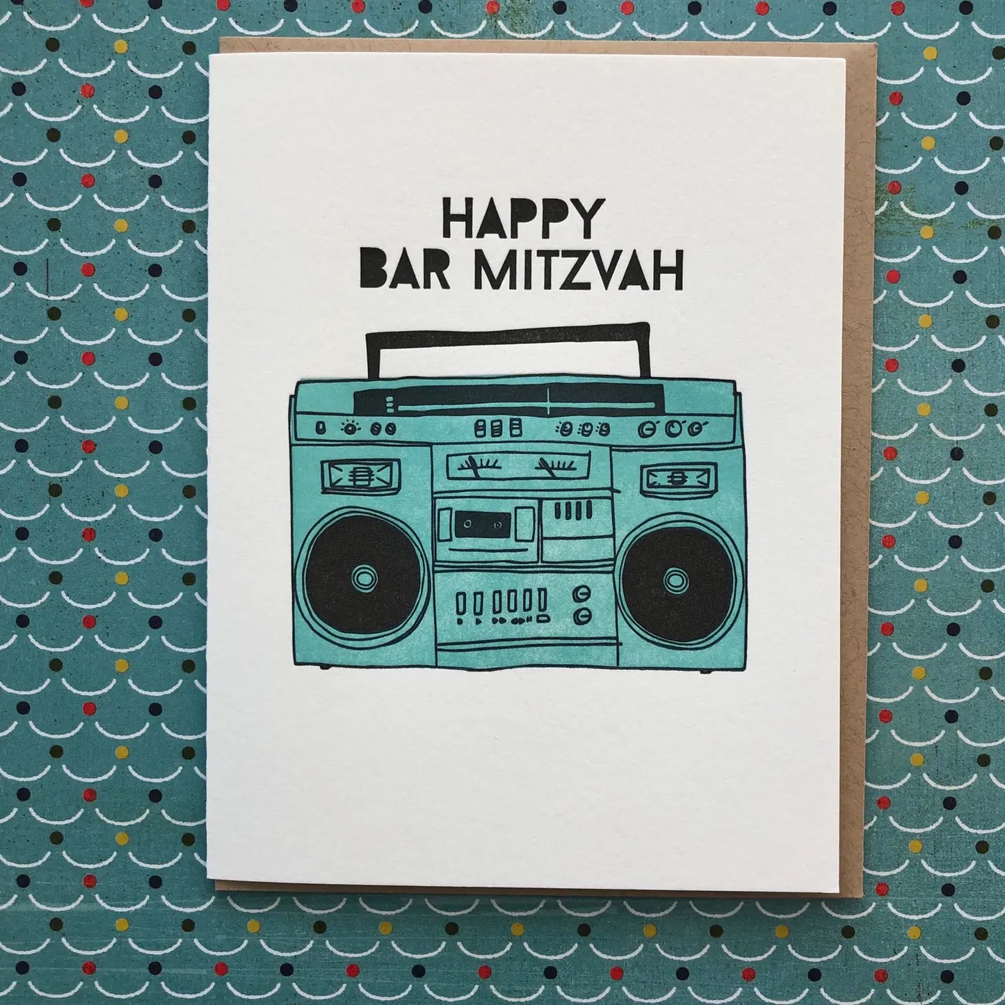 Bar Mitzvah Boombox Card