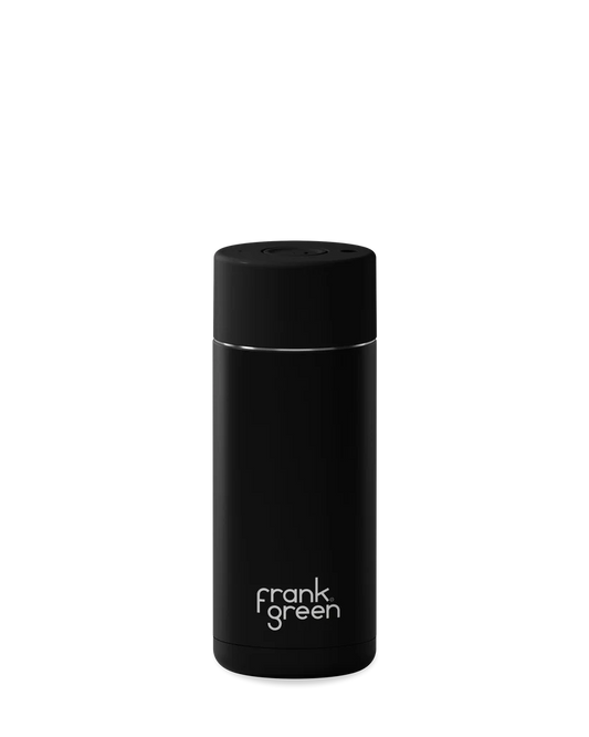 Ceramic Reusable Button Lid Midnight Coffee Cup 16oz