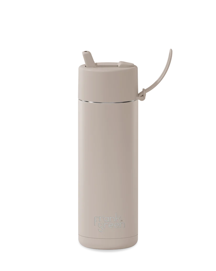 Ceramic Reuseable Water Bottle Flip Straw Lid Moon Dust 20oz