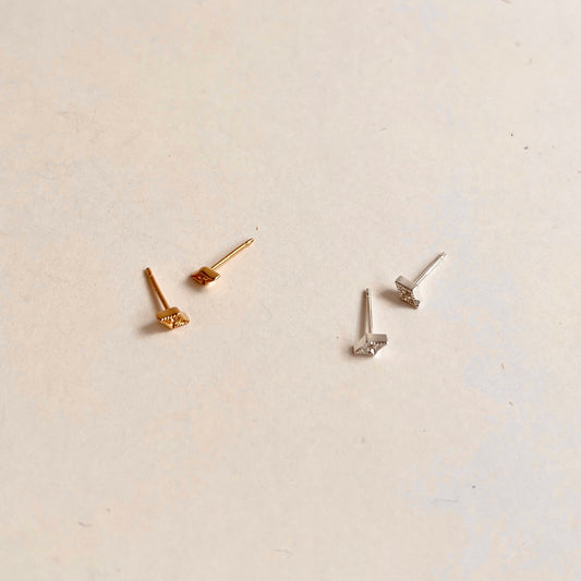 Vintage Tapered Diamond Shape CZ Studs