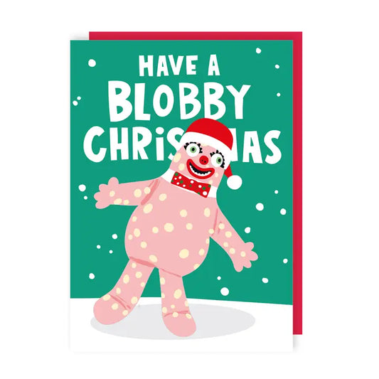 Funny Mr Blobby 90s Nostalgia Christmas Card