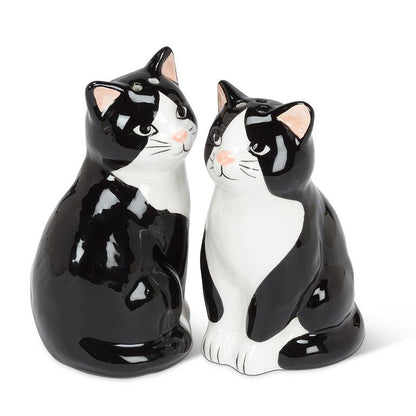 Black & White Cat Salt & Pepper Shakers