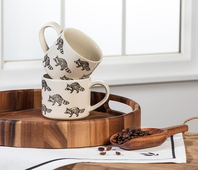 Allover Raccoon Stoneware Mug