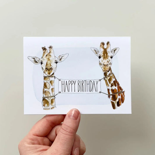 Giraffe Birthday Banner Card