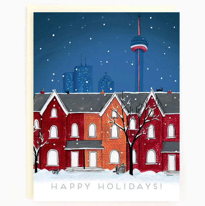 Toronto Snowy Night Scene Boxed Cards