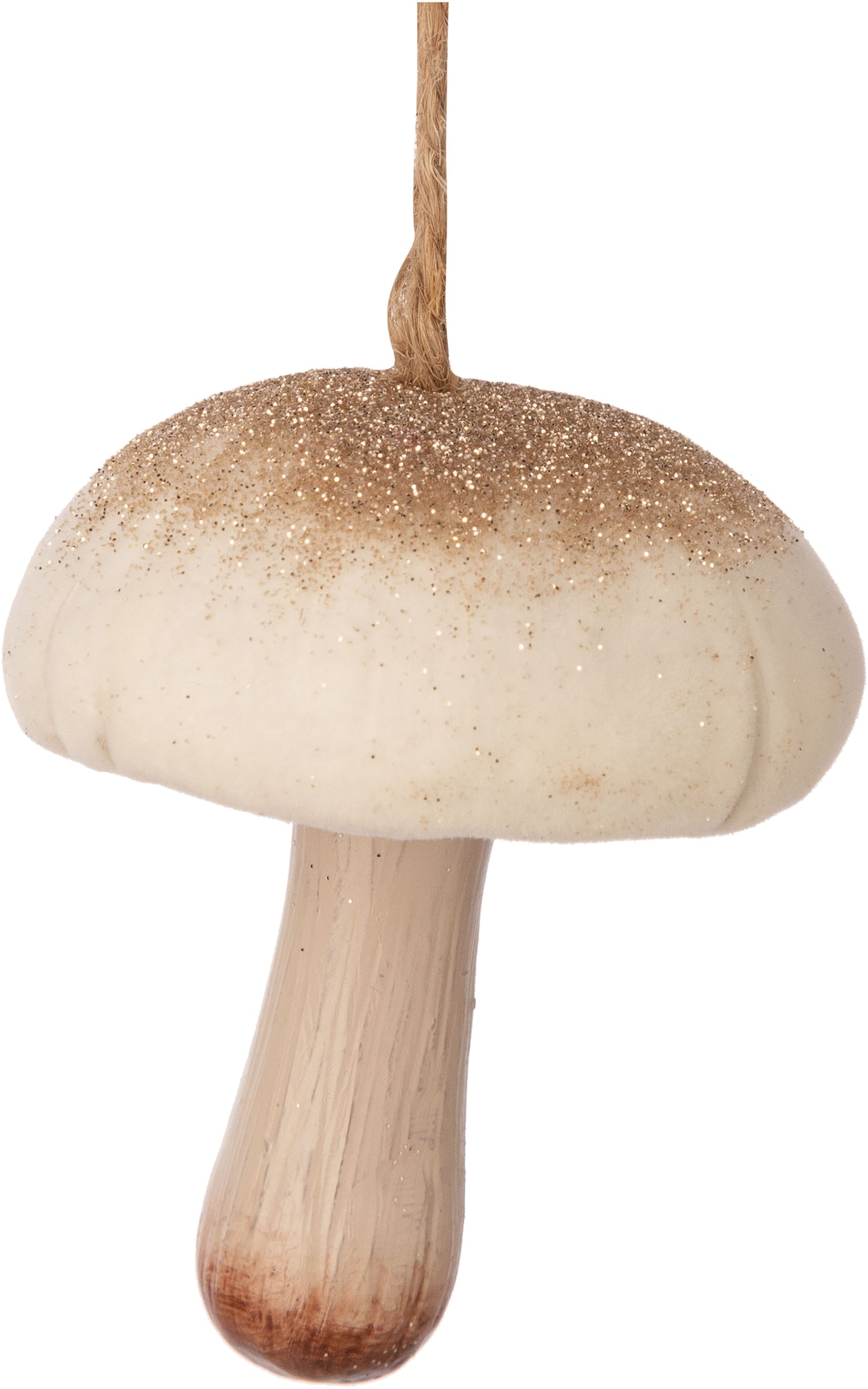 Wood Mushroom With Glitter Top Ornament