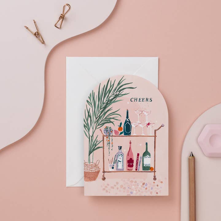 Bar Cart Cheers Card