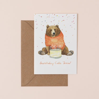 Bearthday Cake Time Birthday Card