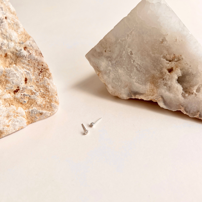 Tiny Round Milgrain-Edge CZ Studs