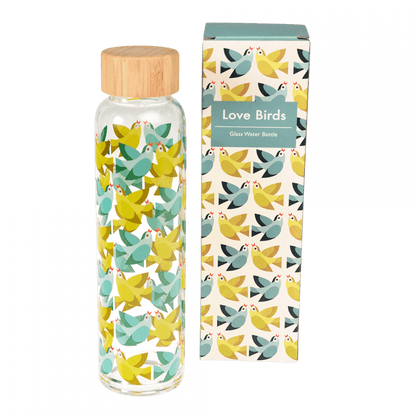 Lover Birds Glass Water Bottle