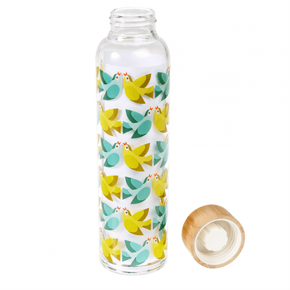 Lover Birds Glass Water Bottle