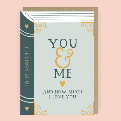 You and Me Book Anniversary Love Card