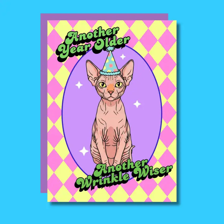 Another Year Older, Another Wrinkle Wiser Funny Cat Birthday