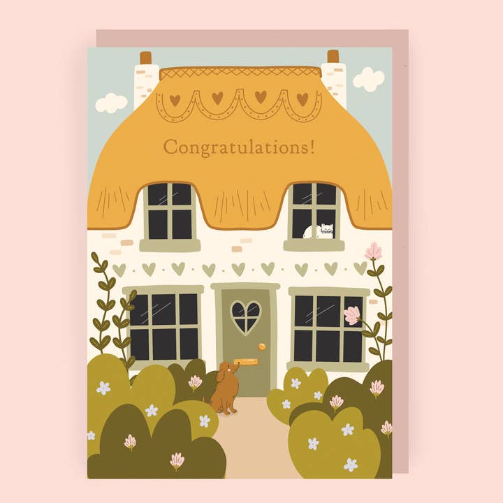 Thatched Cottage Pretty Congratulations Card