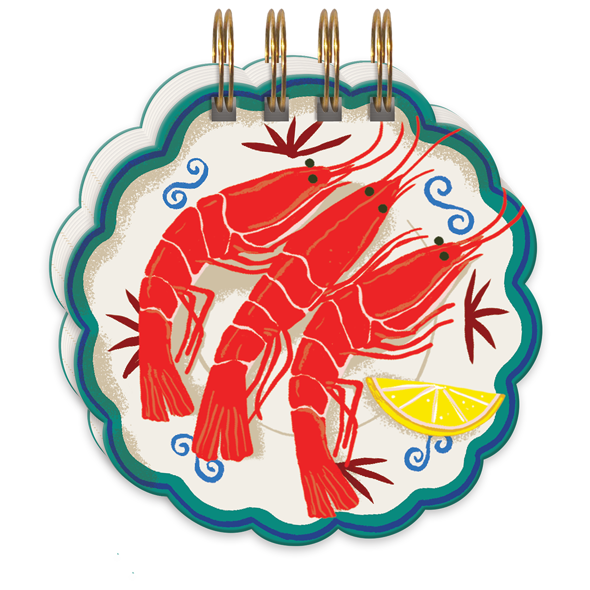 Mediterranea Prawns Spiral Notepad