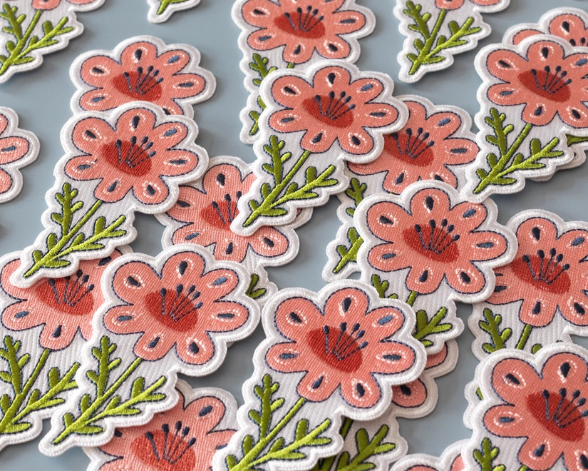 #137 Pink Floral Iron-On Patch