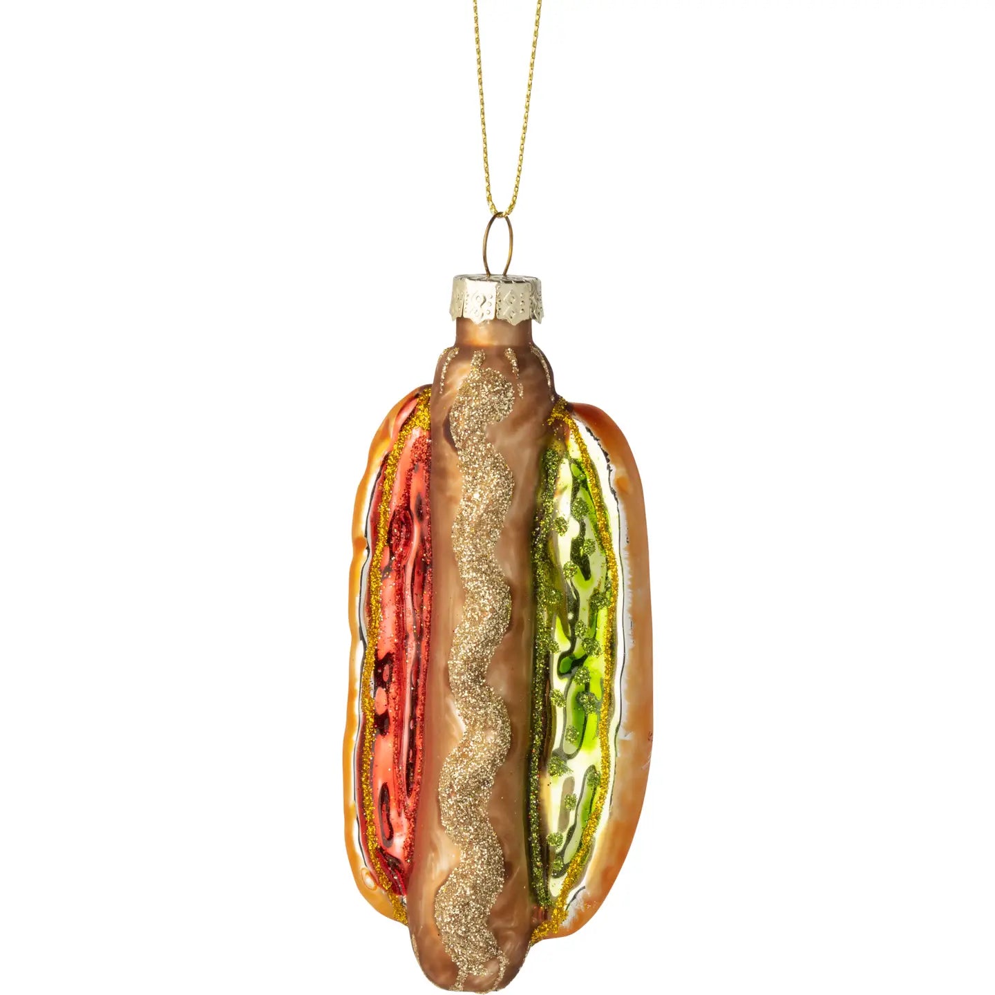 Glass Hot Dog Ornament