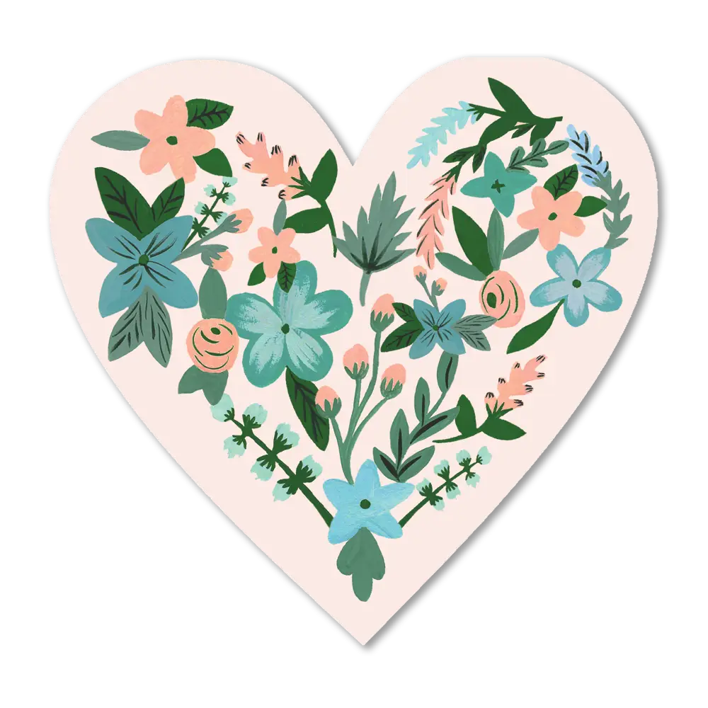 S73 Flower Heart Sticker