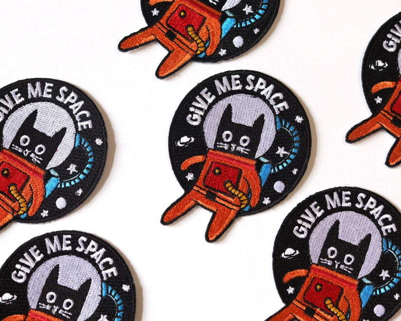 #49 Give Me Space Cat Iron-On Patch