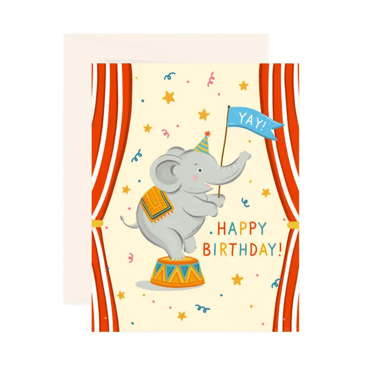 Birthday Circus Elephant Card