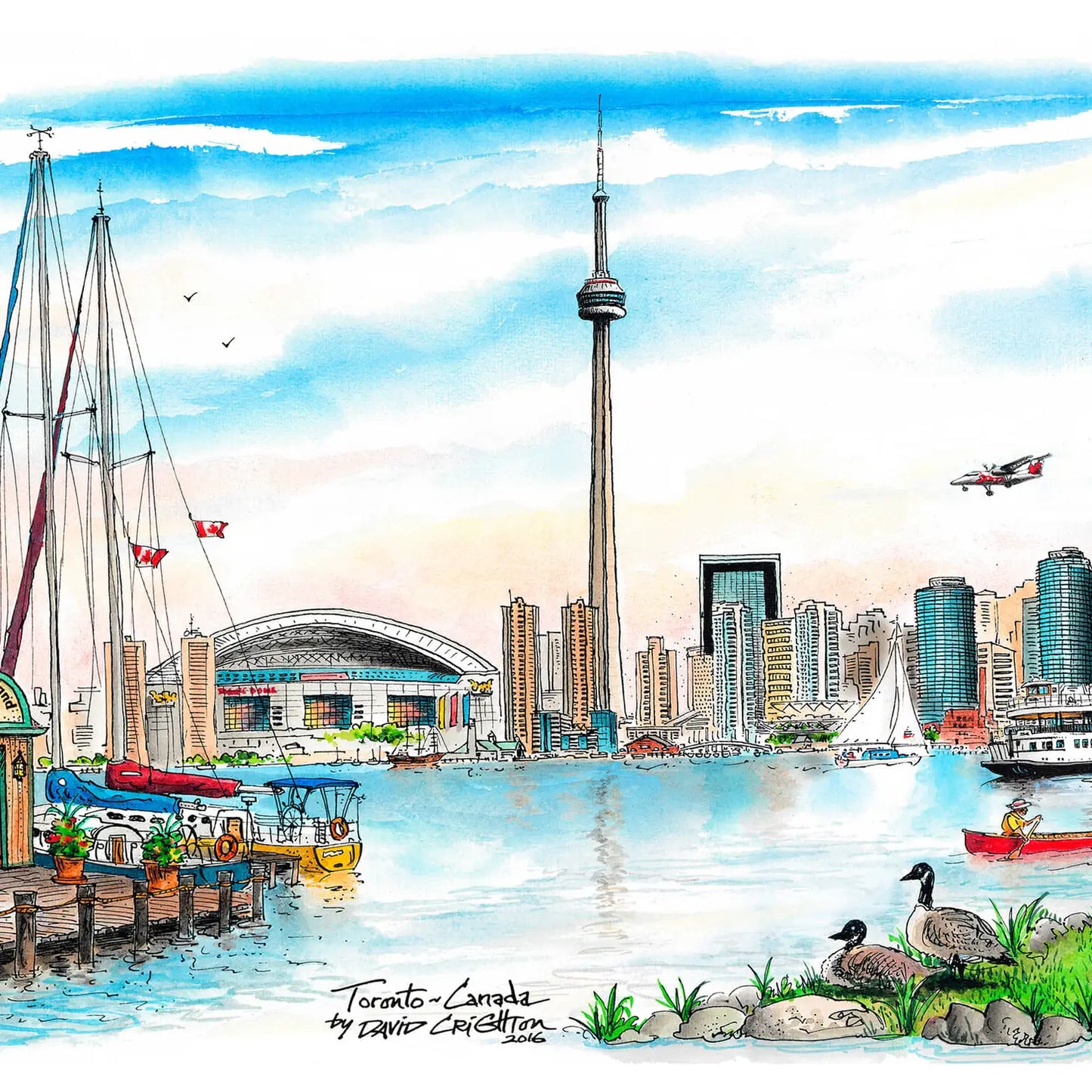 Island Skyline Toronto Postcard