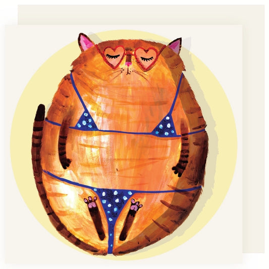 Bikini Cat Greeting Card