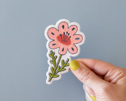 #137 Pink Floral Iron-On Patch