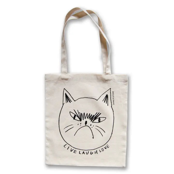 Live Laugh Love Tote Bag - Inspirational Cotton Tote