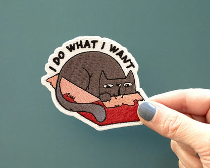 #131 I Do What I Want Cat Iron-On Patch